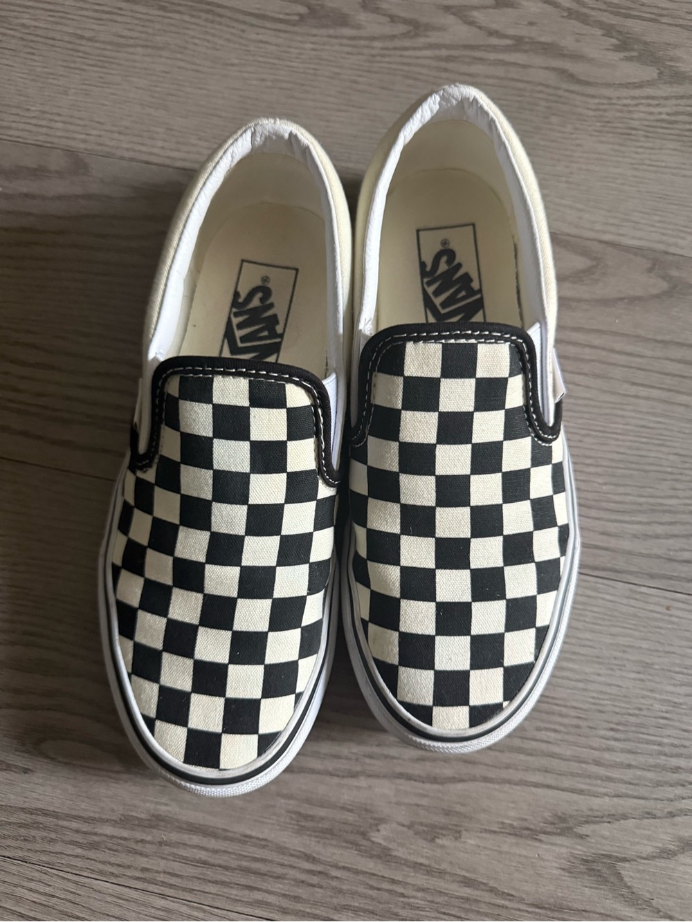 Vans Women’s Checkerboard Slip-On Sneakers - Black & Cream